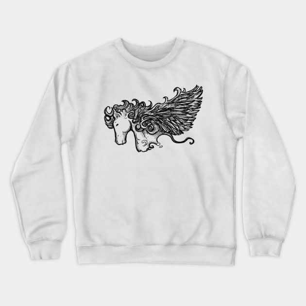 Winged Horse Crewneck Sweatshirt by timteague